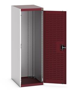 40018092.** cubio cupboard with louvre doors. WxDxH: 525x650x1600mm. RAL 7035/5010 or selected